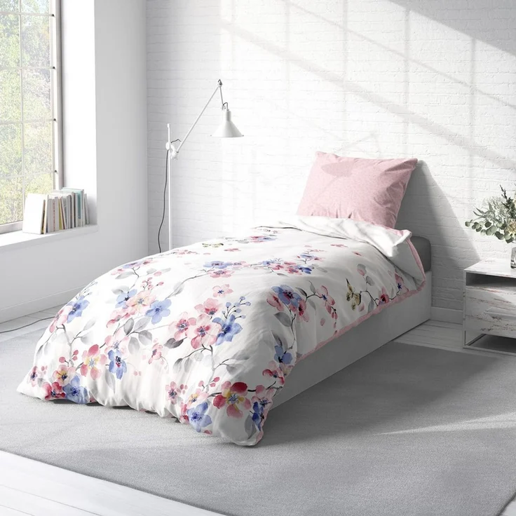 One Home Bettwäsche Schmetterlinge, Renforcé, 2 teilig, Blumen geblümt florales Design Schmetterlinge, Wende – Bild 3