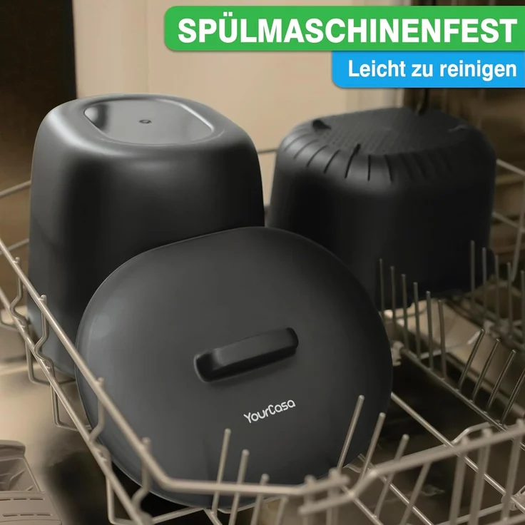 YourCasa Biomülleimer Küche 6L für alltäglichen Biomüll Spülmaschinenfest mit Sieb, Spülmaschinenfest, 6L Fassungsvermögen – Bild 4