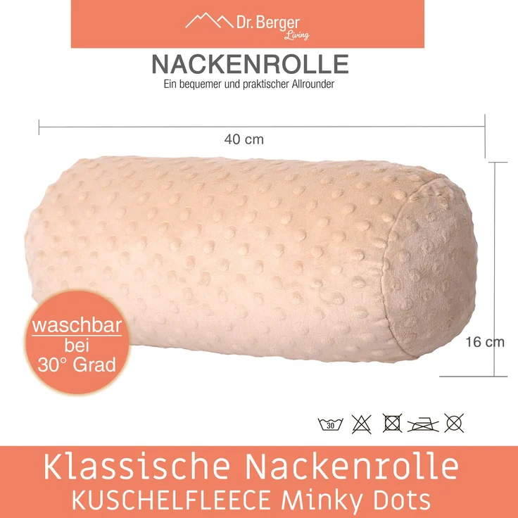 Dr. Berger Nackenrolle Minky Sandbeige 40 x 16 cm – Bild 2