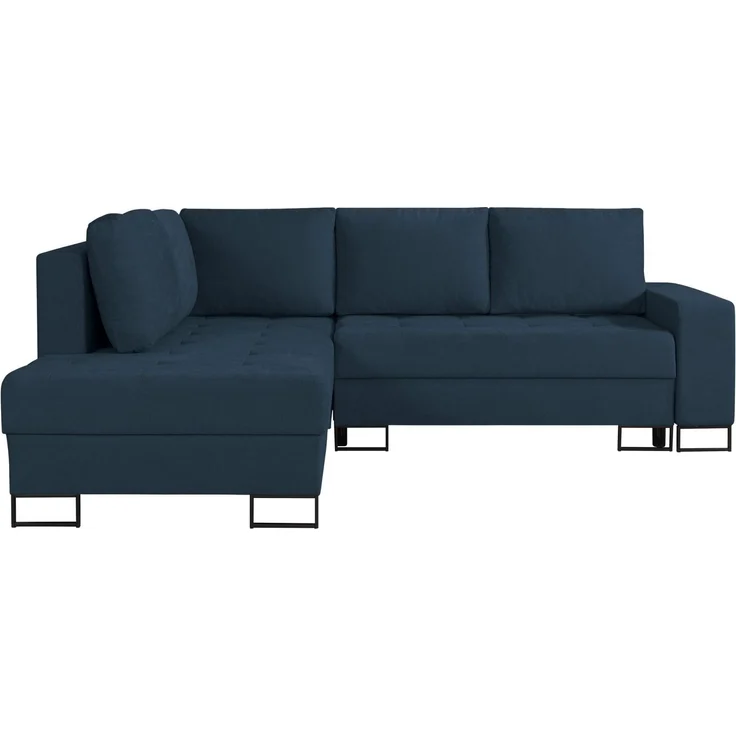 Selsey 'Larelle' Ecksofa mit Schlaffunktion & Bettkasten, Chenille, Ottomane links, Dunkelblau – Bild 5