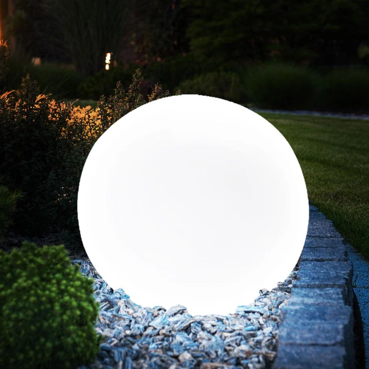 LED Solarleuchte, Kugel, weiß, D 30 cm – Bild 8