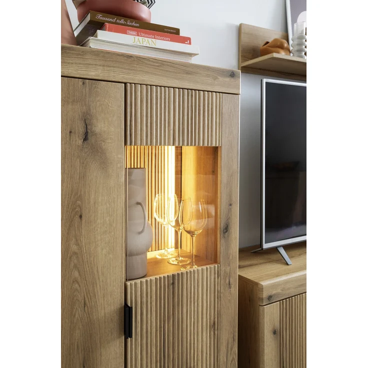 Wohnwand >Delamar< (3-teilig) in Coast Evoke Eiche Dekor - 266x165x40 (BxHxT) – Bild 10
