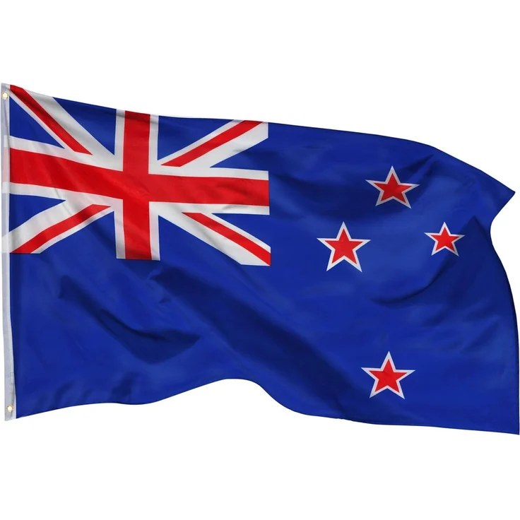 PHENO FLAGS Neuseeland Flagge 90x150 cm – Wetterfeste Nationalflagge aus Polyester mit Doppelnaht & Metallösen
