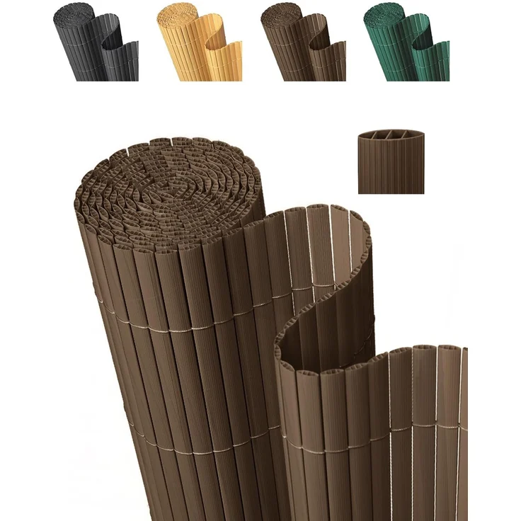 paramondo PVC Sichtschutzmatte Sichtschutzzaun 150x300 cm, Dreifache Verstärkung für Garten Terrasse, Privatsphäre Balkon Sichtschutz Zaun Windschutz Wetterfest mit Strukturierter Oberfläche, Braun