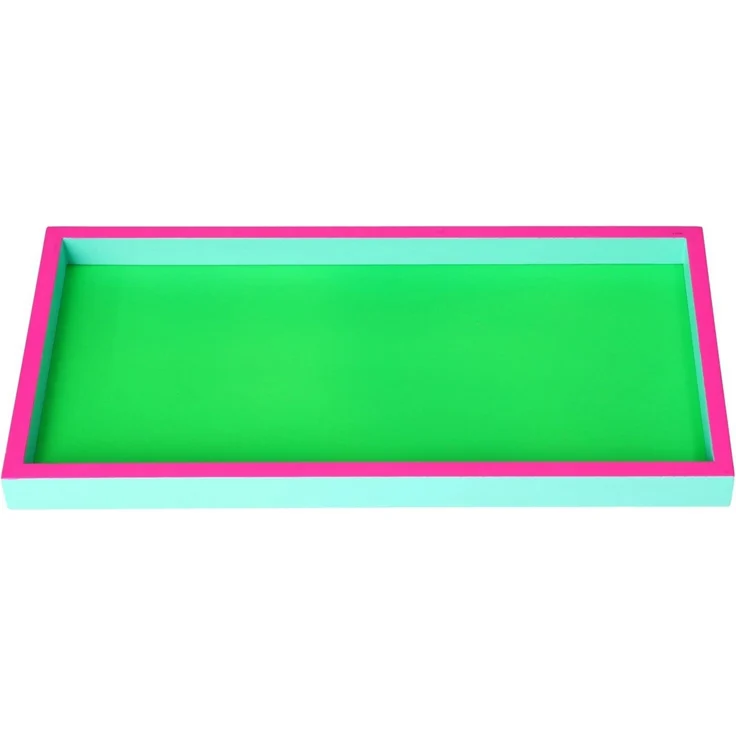 Gift Company Neo Tablett rechteckig (29,9x2x14,9cm) 3 farbig neon grün/neon pink/türkis – Bild 1