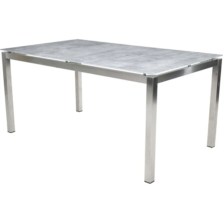 greemotion Tisch Sydney, Gartentisch, hochwertig, Edelstahl, rechteckig, 160 x 74 cm, silber/grau