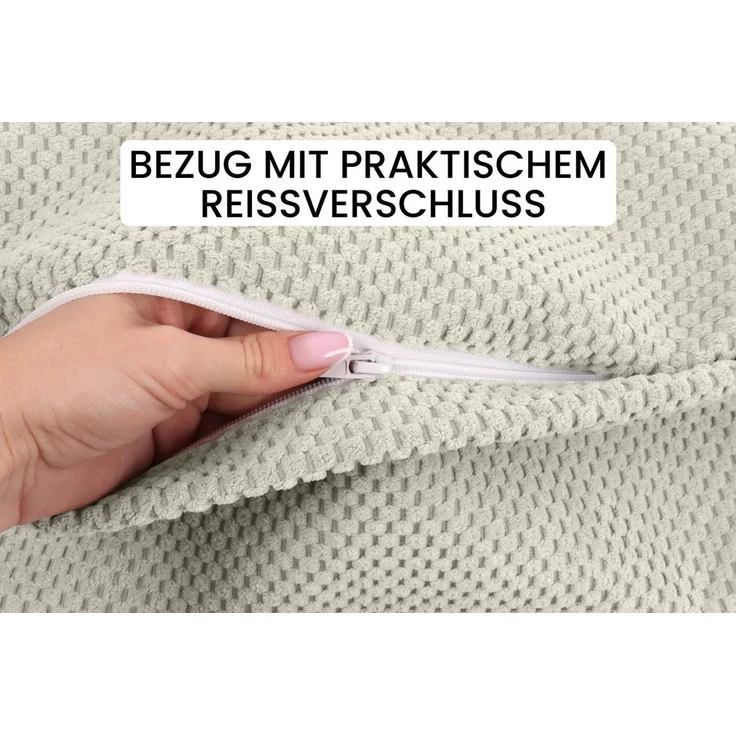 Amilian Nackenrollenbezug 15x40 cm - Ersatzbezug für Nackenrolle, Kissenrolle, Bettrolle, waschbarer Ersatzbezug mit verdecktem Reißverschluss – Bild 2