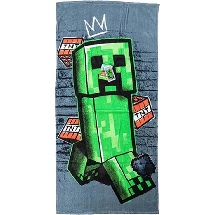 Minecraft Badetuch Minecraft Metro Art Creeper Strandtuch 70x140cm 100% Baumwolle, 100% Baumwolle (1-St)
