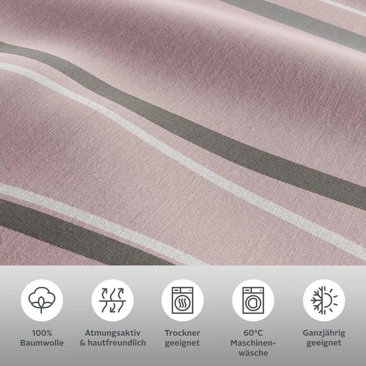 OTTO home Wendebettwäsche Alvara, Linon, 2 teilig, in Gr. 135x200 oder 155x220 cm, 100% Baumwolle, grafisches Motiv – Bild 2