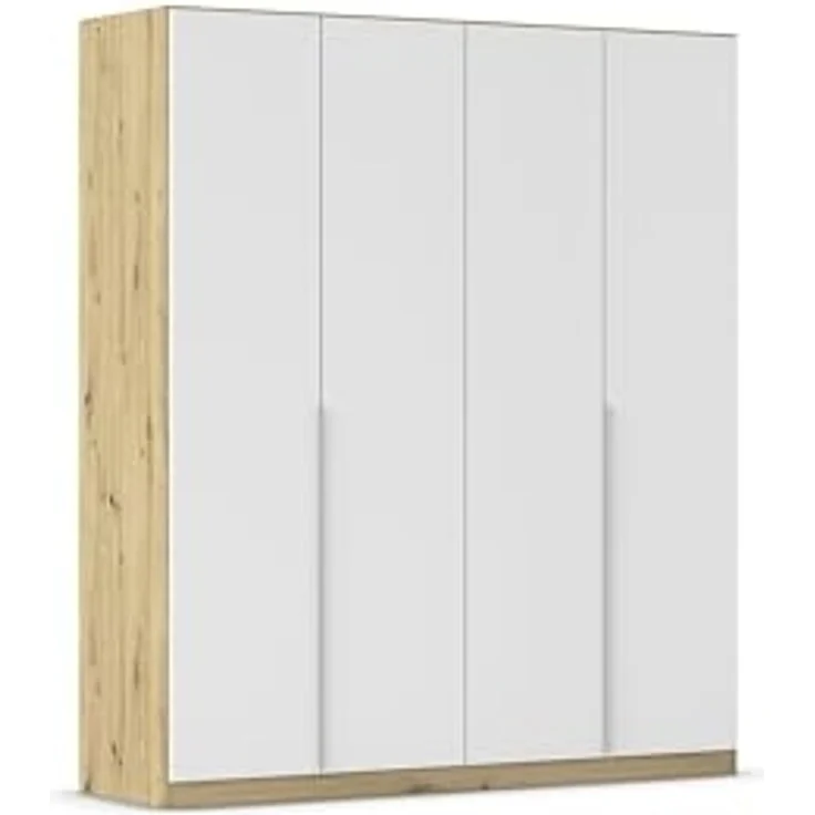 Rauch Möbel Alabama, Kleiderschrank für Schlafzimmer, Kinderzimmer, Wohnzimmer, Garderobe, Flur, 4-türig, mit Zubehör Premium, Farbe Weiß/Eiche Artisan, Holz, Breite 181 cm – Bild 1
