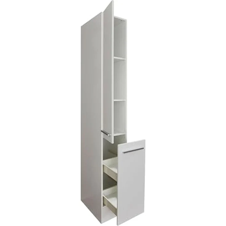 JAZZ 8 Moderner Apothekerschrank Küche in Weiß Hochglanz - Geräumiger Hochschrank Küchenschrank mit viel Stauraum - 30 x 211 x 57 cm (B/H/T) – Bild 4