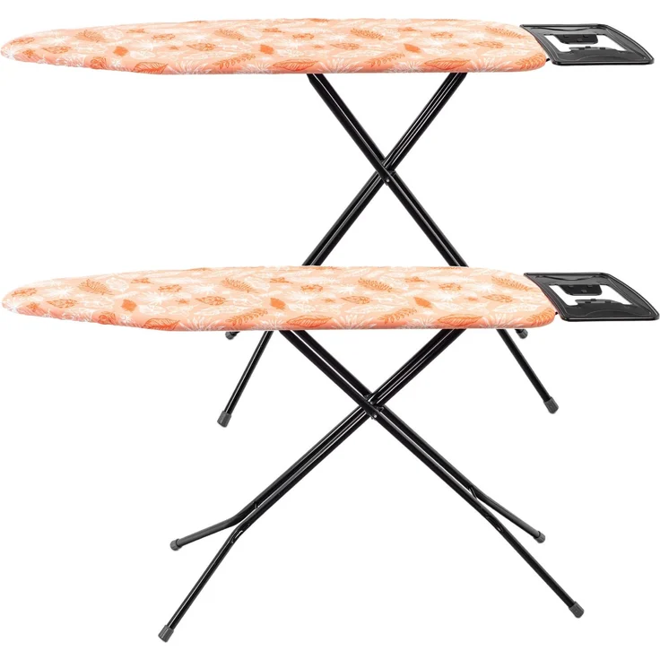 KADAX Bügelbrett 120x38 cm, klappbarer Bügeltisch mit stabiler Stahlkonstruktion, hitzebeständigem Bezug und Ablage für Bügeleisen, höhenverstellbar (Orange) – Bild 7