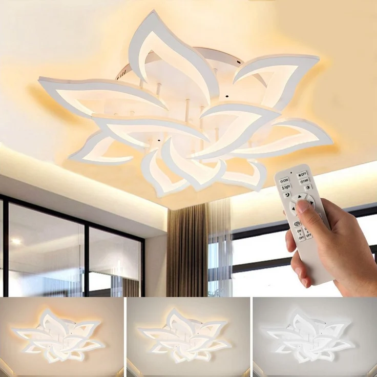 oyajia Deckenleuchte 10 Köpfe LED Deckenleuchte 82cm, Blumenförmiges Wohnzimmer Deckenlampe, LED fest integriert – Bild 2
