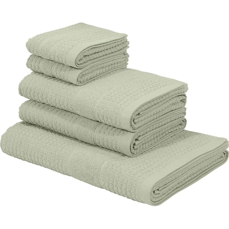KangaROOS Handtuch Set Summer, Duschtuch, Handtuch, Gästeücher, Frottier (Set, 5-St), einfarbiges Handtuch-Set aus 100% Baumwolle, Hoch-Tief-Effekt – Bild 1