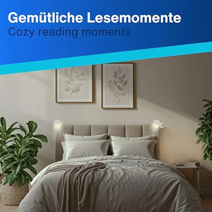 REV Wandleuchte Akku - 150lm, dimmbar, 360° drehbar | Wandleuchte innen ohne Stromanschluss - ideal für Flur, Schlaf- & Wohnzimmer, weiß – Bild 8