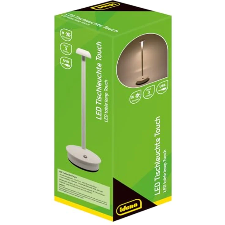 Idena LED Akku-Tischleuchte, mobile Schreibtischlampe in weiß – Bild 6