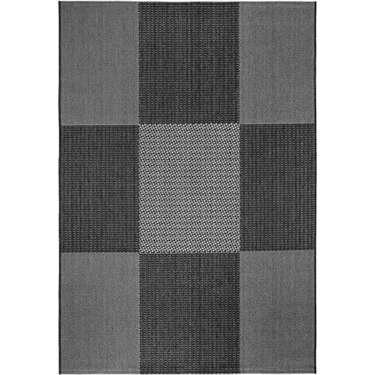 andiamo In-und Outdoorteppich Senja Designerteppich für die Terrasse Design, Kästchen anthrazit, 160x230 cm, 1101189 – Bild 1