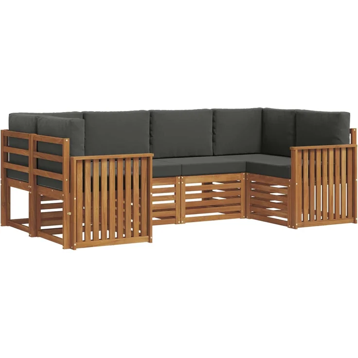 vidaXL Outdoor-Sofagarnitur 6 stk. 6-Sitzer Natur und Anthrazit 3375367 – Bild 2