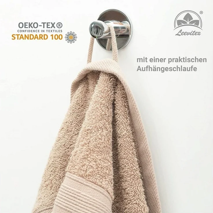 leevitex® Handtuch Frottee 4er Set, 50 x 100 cm, hochwertig verarbeitet & fusselfrei – Bild 4