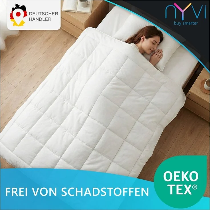 NYVI 4-Jahreszeitenbett 4-Jahreszeiten Bettdecke DreamScience 135x200 cm 4-jahreszeitendecke, Füllung: Polyesterfaser, Bezug: Polyester Mikrofaser, Sommerdecke + Übergangsdecke = warme Winterdecke Ganzjahresdecke – Bild 2