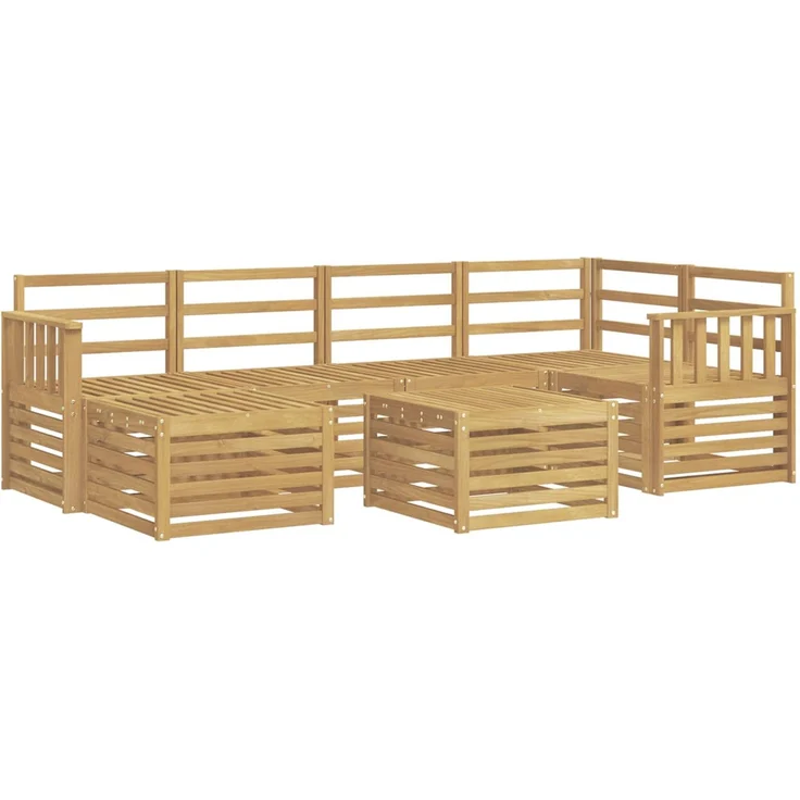 vidaXL Outdoor-Sofagarnitur 7 stk. 5-Sitzer Weiß Polyester 3392144 – Bild 2