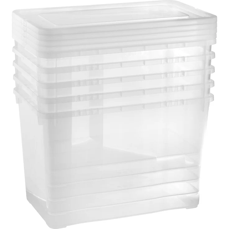Gardissimo 5er-Set Aufbewahrungsbox Kunststoff Klarsichtbox Belüftung 20L – Bild 8