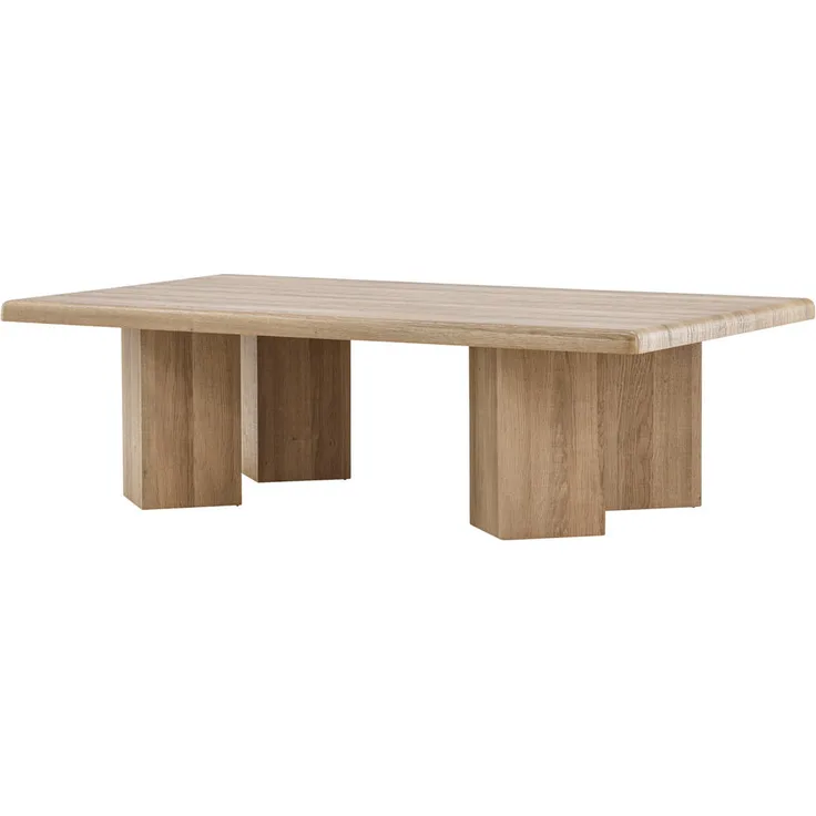 Livetastic Couchtisch, quadratisch, hellbraun, furniert aus Pappel, 80x40x140 cm, einfacher Aufbau