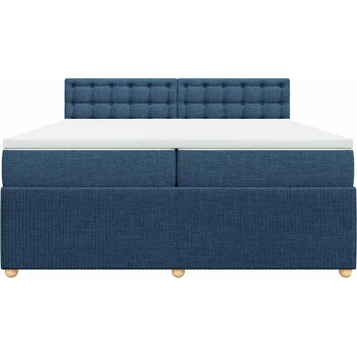 vidaXL Boxspringbett mit Matratze Blau 200x200 cm Stoff 3287583 – Bild 4