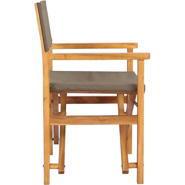 vidaXL Regiestuhl Braun und Taupe Massives Teakholz 42032675 – Bild 4