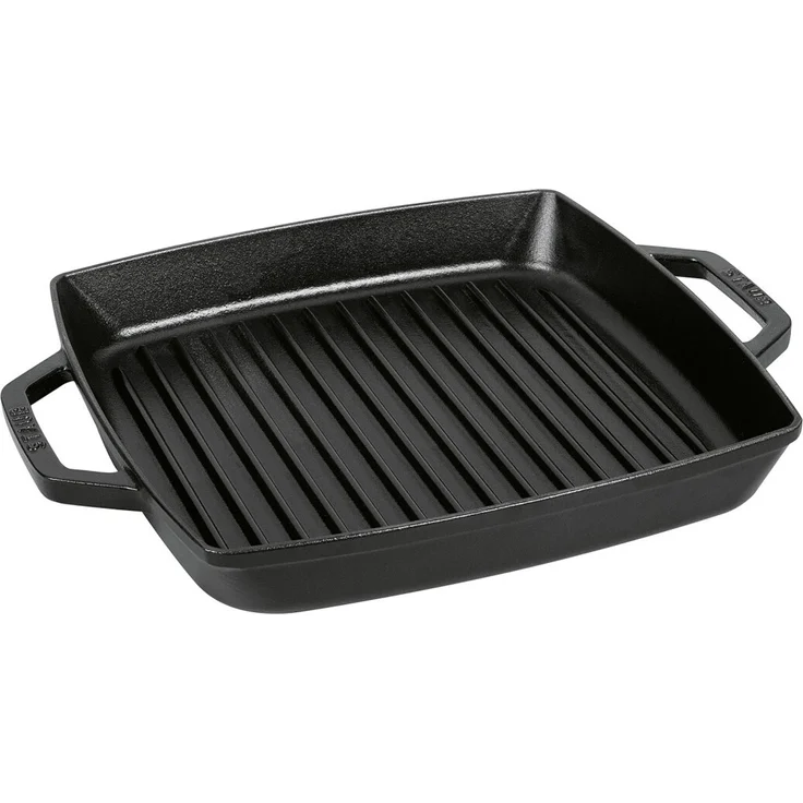 STAUB Gusseisen Grillpfanne mit zwei Griffen, Induktionsgeeignet, Quadratisch, Schwarz, 28 cm – Bild 3