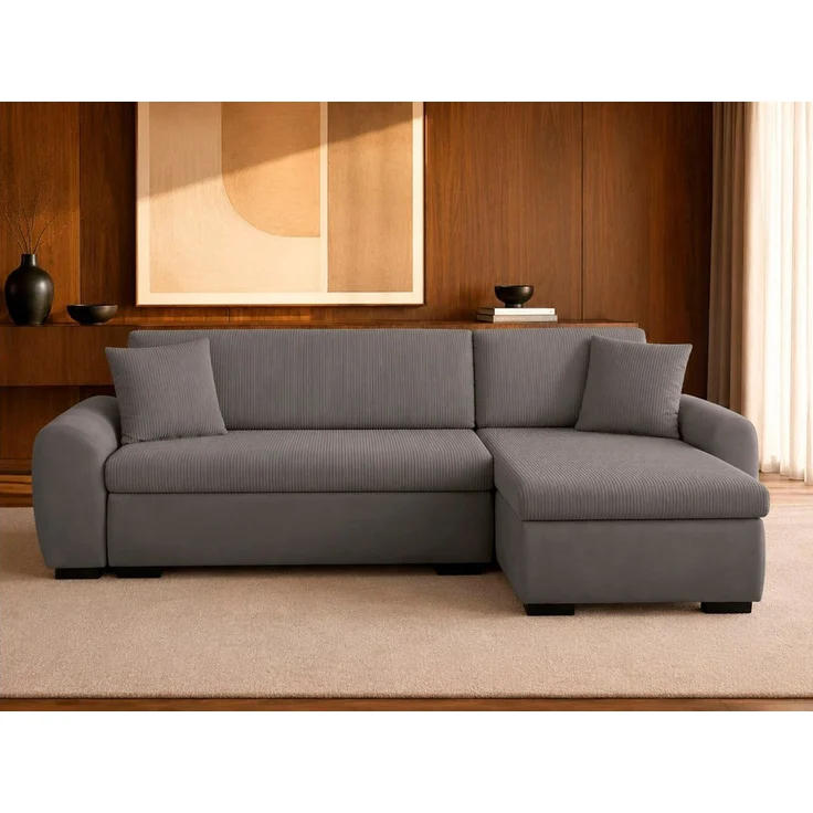 OTTO home Ecksofa KIVELLA mit Schlaffunktion, Cord-Struktur, L-Form, 240 cm, Schlafsofa - Liegefläche (128/191), Bettkasten, Cord-Struktur-Mix – Bild 1