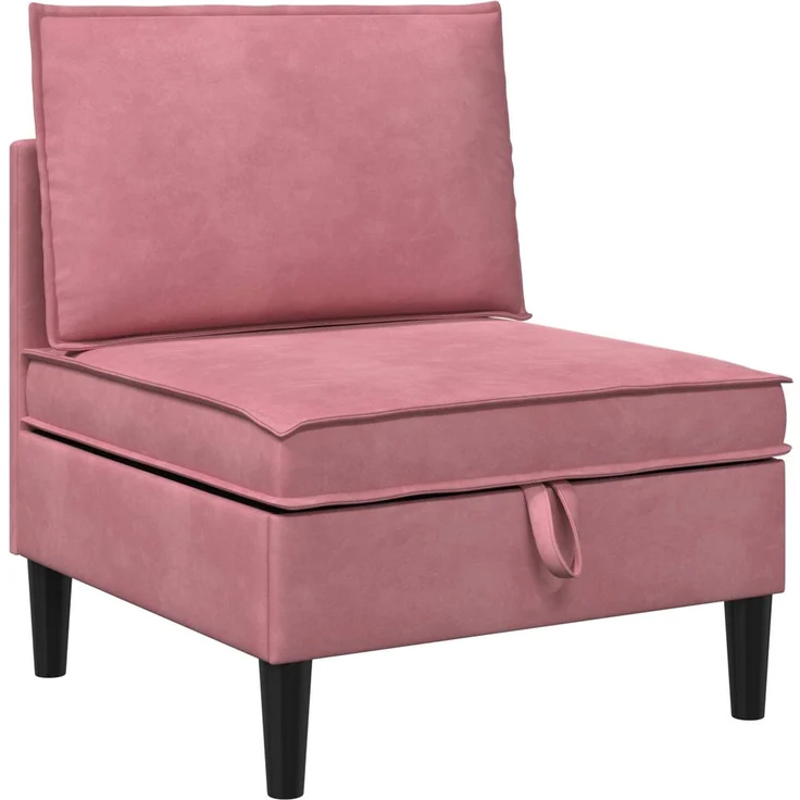 vidaXL Wohnzimmergarnitur mit Kissen mit Speicher 4 pcs Rosa Samt 3413745 – Bild 5