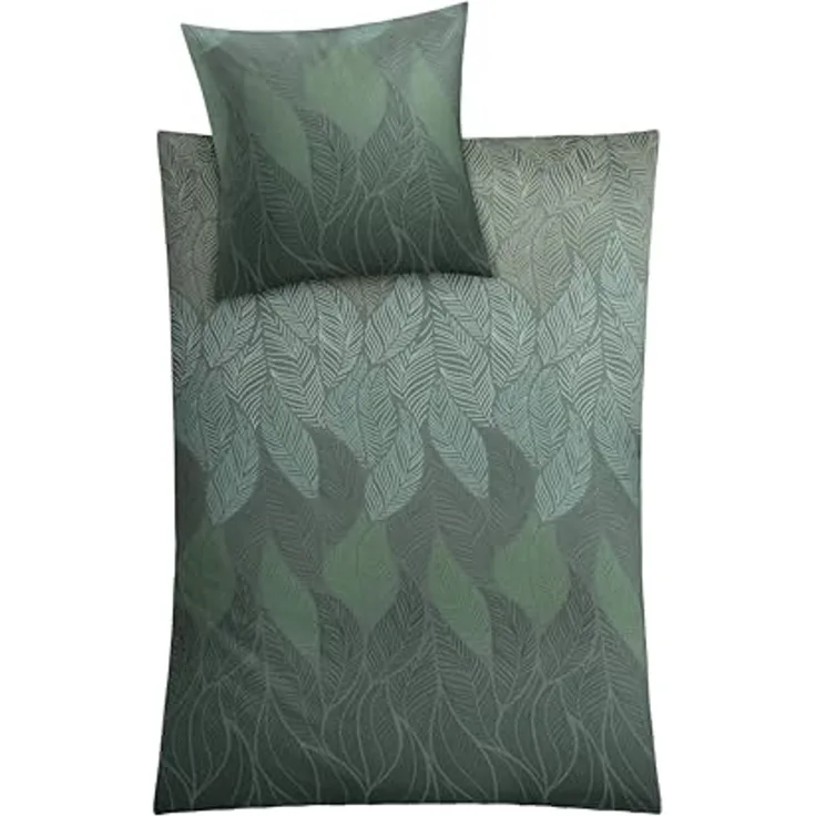 Kleine Wolke Bettwäsche Jamiro, Mako-Satin, 2 teilig, mit Blättern