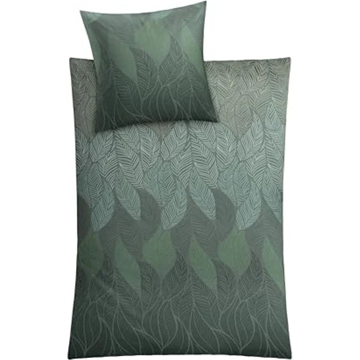 Kleine Wolke Bettwäsche Jamiro, Mako-Satin, 2 teilig, mit Blättern – Bild 1