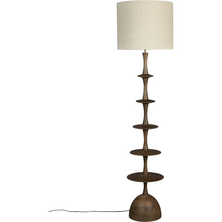 Stehlampe Cath Walnut | Mid-Century Design aus Mangoholz