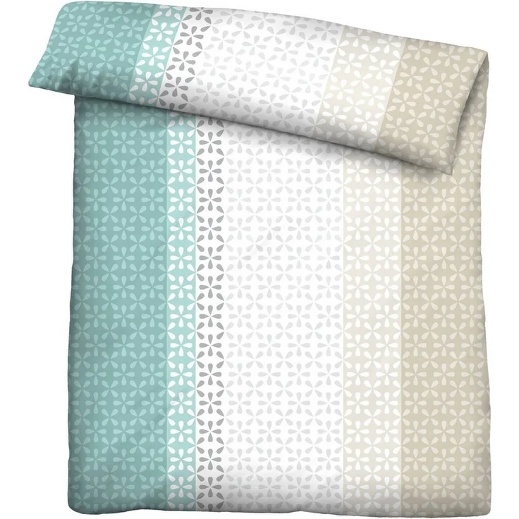 Traumhaft schlafen - Castell - Markenbettwäsche Mikrofaser Bettwäsche 0561118 LÄNGSSTREIFEN, aqua, 1x 135x200 cm + 1x 80x80 cm – Bild 3