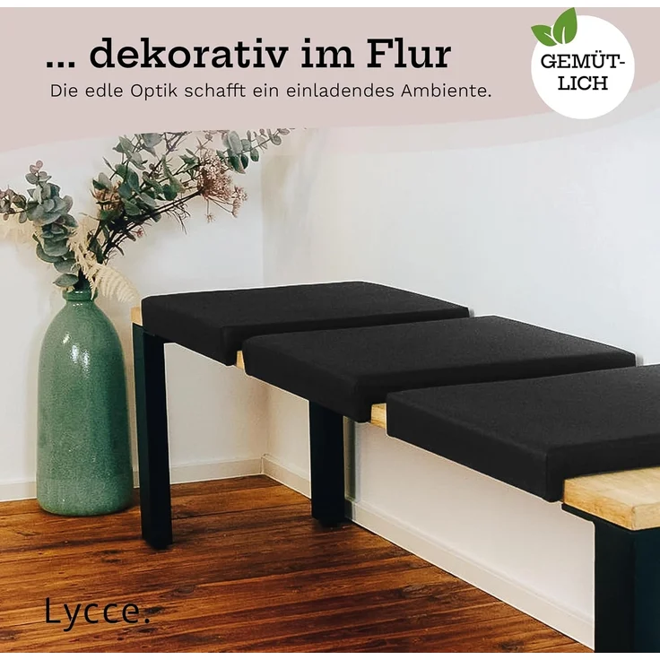 Lycce Bankauflage Klemmkissen Sitzkissen mit 2 Leisten, 37cm Klemmtiefe, Kunstleder, (1 St), hochwertiger Bezug in vielen Farben – Bild 6