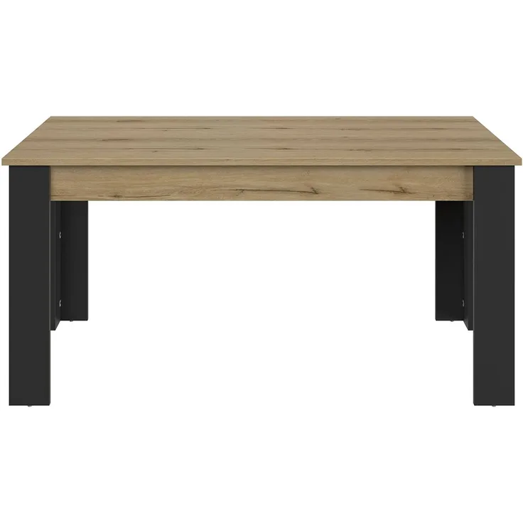 Calicosy Rechteckiger Tisch 4 Beine 1 Verlängerung L200 cm - TRUST - Braun