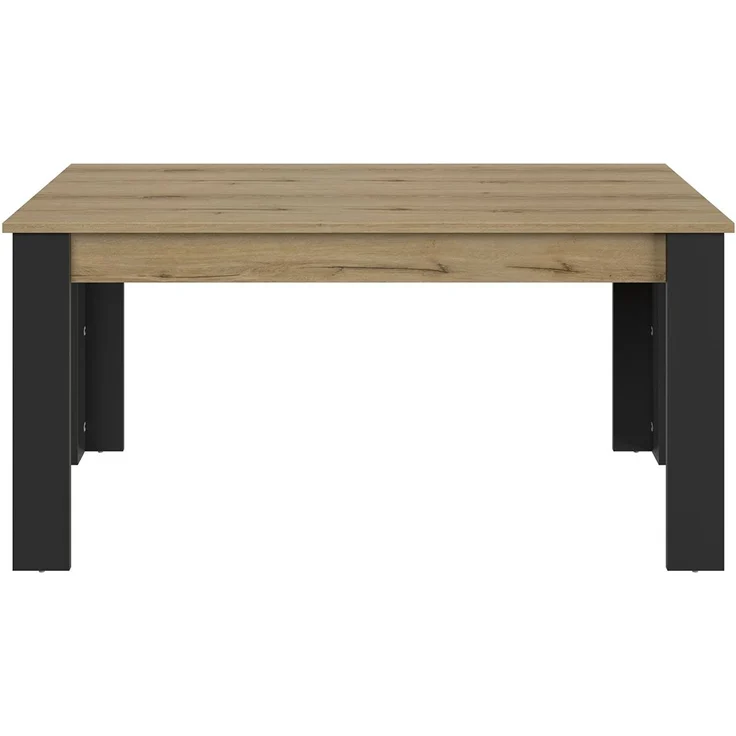 Calicosy Rechteckiger Tisch 4 Beine 1 Verlängerung L200 cm - TRUST - Braun – Bild 1