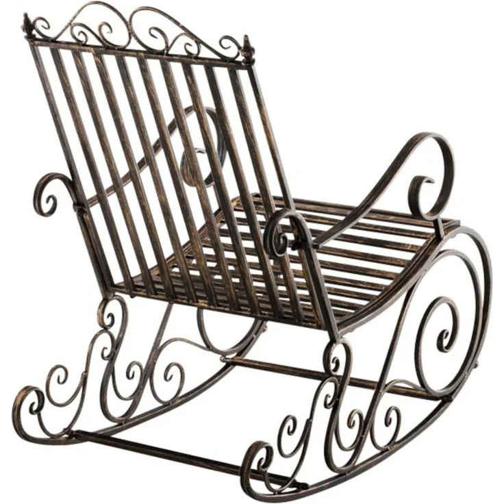 CLP 2er Set Schaukelstühle Smilla Schwingstühle mit hoher Rückenlehne - Farbe:bronze – Bild 5