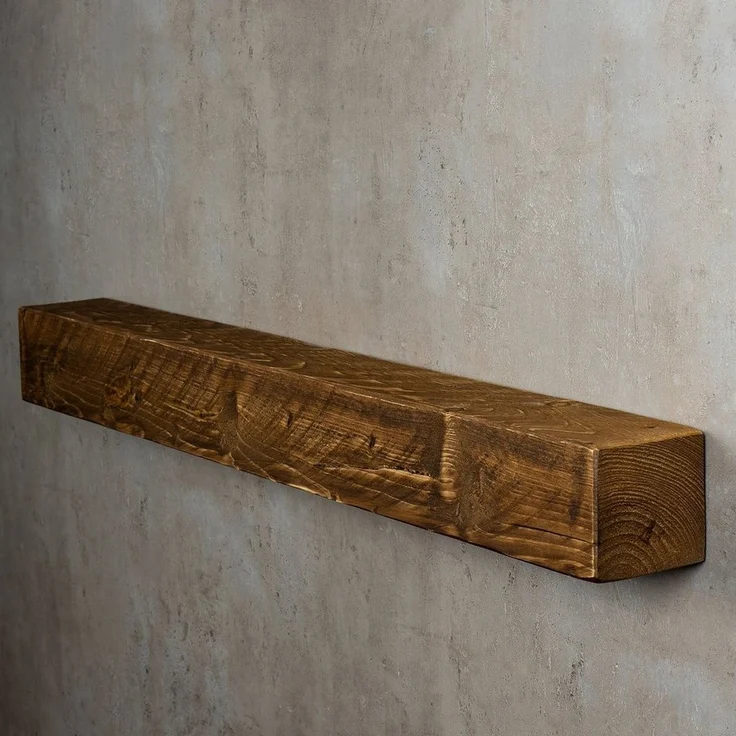 Levandeo® Wandregal, levandeo Wandregal Holz Massiv 100x10cm Nussbaum Farbig Wandboard – Bild 3