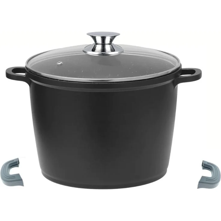 Tiefer Kochtopf mit Glasdeckel & Silikongriffe, ø32 cm - 15 L - Antihaft – Bild 1
