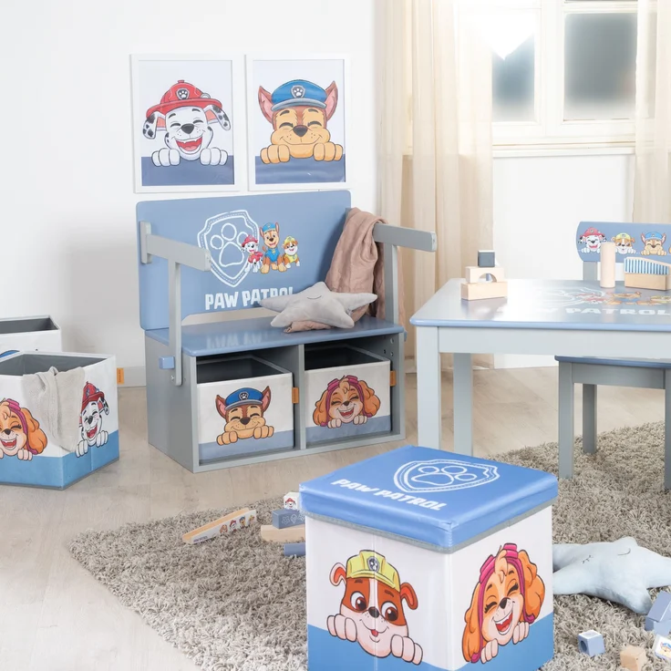 roba Sitzbank 'Paw Patrol' - HxBxT: 65,5 x 60 x 35 - mit 2 Aufbewahrungsboxen - Blau / Grau – Bild 7