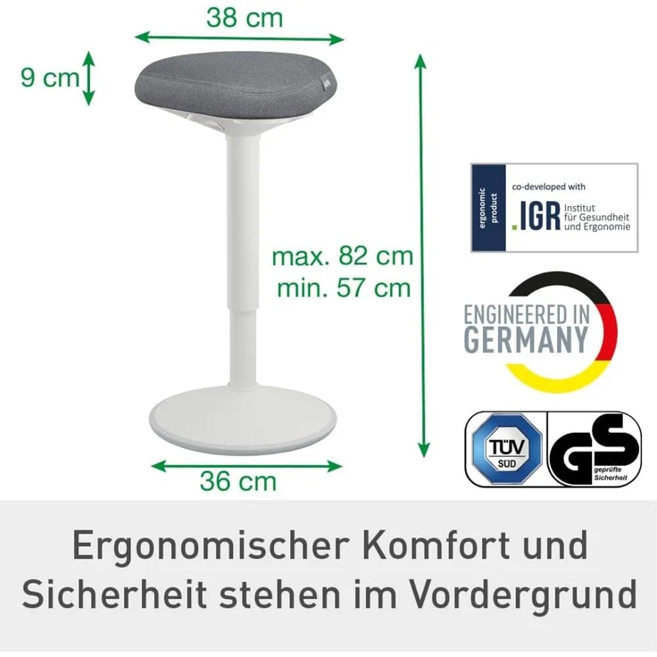 Leitz Stehhocker Ergo Active 65450085 hellgrau – Bild 2