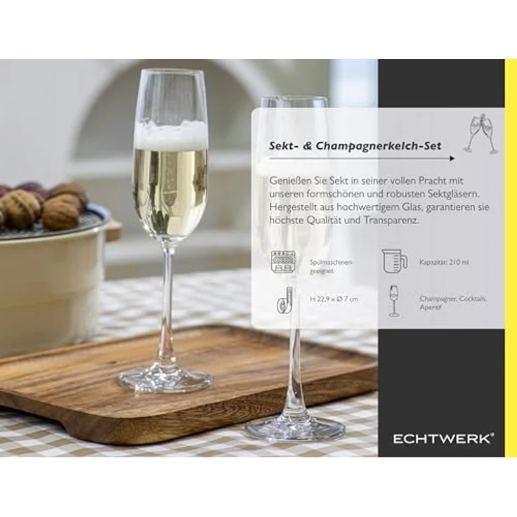 ECHTWERK Champagnerglas EW-TG-2802, Formschöne und robuste Sektgläser – Bild 6
