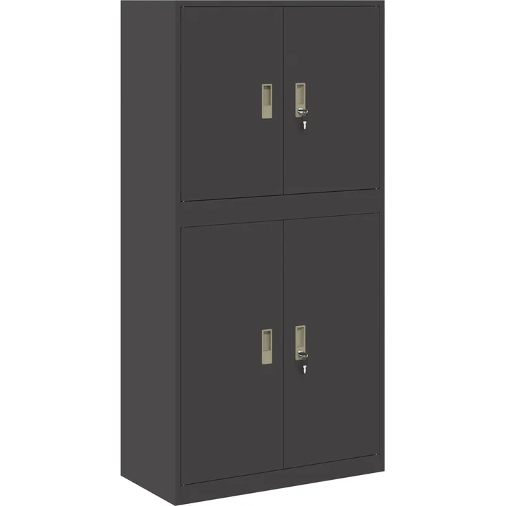 vidaXL Aufbewahrungsschrank 2 stk. Schwarz 80 x 40 x 160 cm Stahl 3438729 – Bild 2