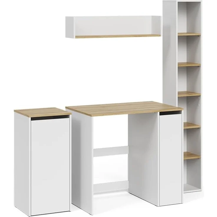 Badmöbel-Set Viktor Weiß/Artisan-Eiche 4-teilig Vicco – Bild 1