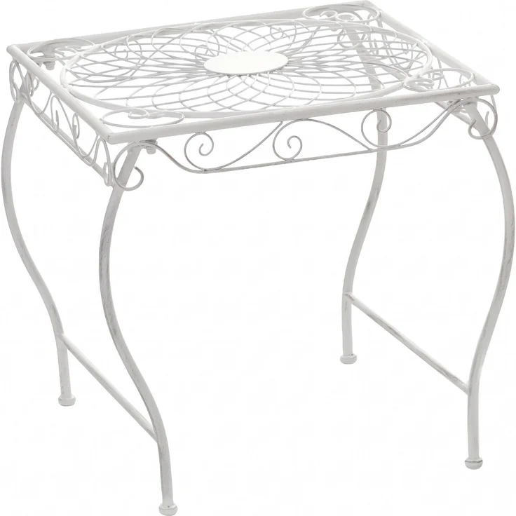 CLP Gartentisch Zarina, wasserabweisend, nostalgischer Beistelltisch im Jugendstil, antik weiß – Bild 1