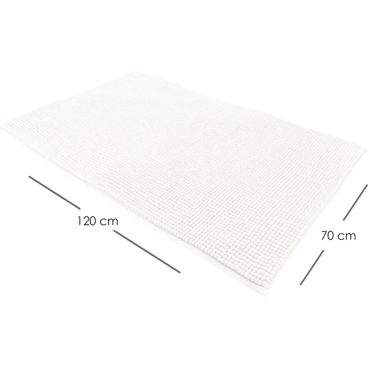 heimtexland Badematte Badvorleger Chenille Badteppich Duschvorleger, rutschhemmend beschichtet, Fußbodenheizung geeignet, schnell trocknend, strapazierfähig, fußbodenheizungsgeeignet, rutschfest, saugstark, Polyester, rechteckig, 70x120 cm, Hochflor, s... – Bild 2