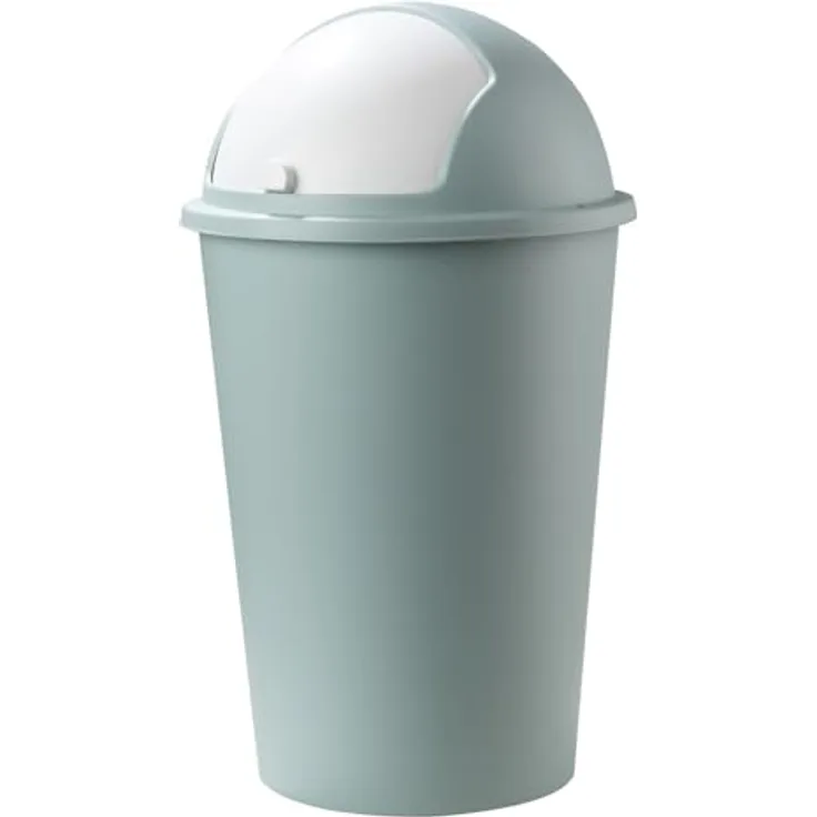 Home4You Mülleimer Abfalleimer, 50 Liter, Pastellgrün, Kunststoff, mit Schiebedeckel